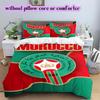 Morocco National Football Team Pattern Bedding,Quilt Set Quilt Cover Pillowcase Home Birthday Gift (1*duvet Cover+2*pillowcase,without Core)