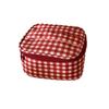 New Red Grid Makeup Bag Multi-size Portable Cosmetic Pouch Handbag Travel