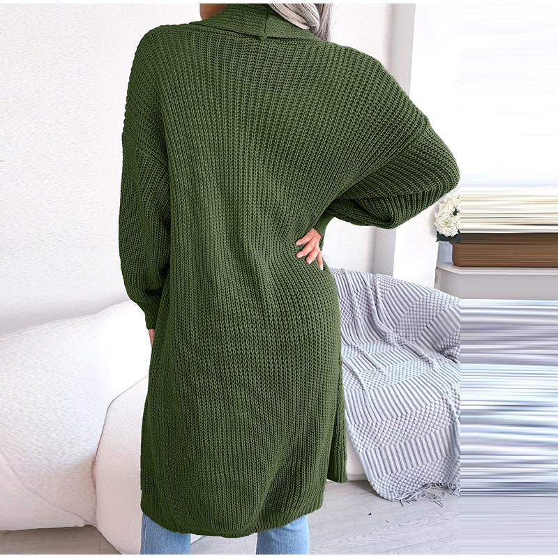 Весна Осень Женский Повседневный Универсальный Длинный Кардиган С Лацканами Женский — фото 8