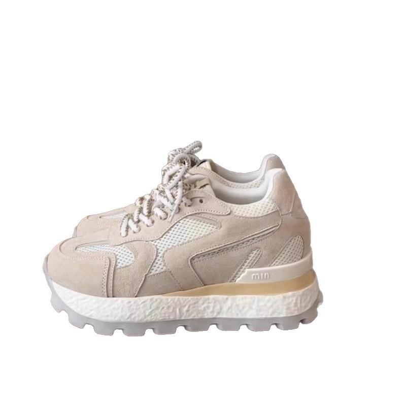 [Inner height increase of 8cm] Small thick-soled Forrest Gump shoes for women's 2025 summer new net-transparent sports and leisure moral training sho