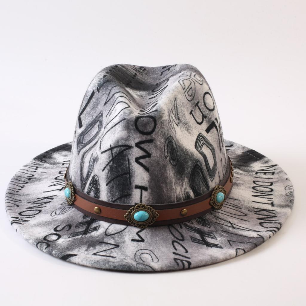 New European and American style letter printing fashion top hat men's and women's fashion jazz hat sunscreen sun hat