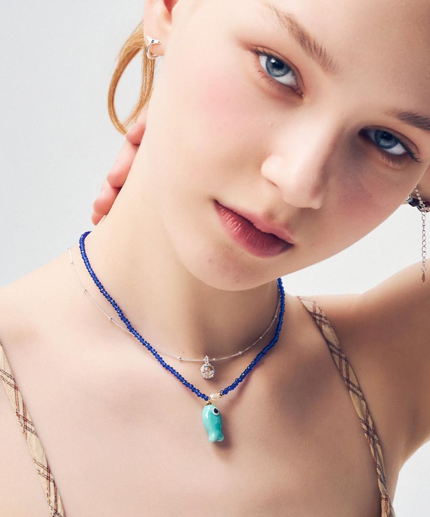 Dana Burton Happy Fish Glass Necklace