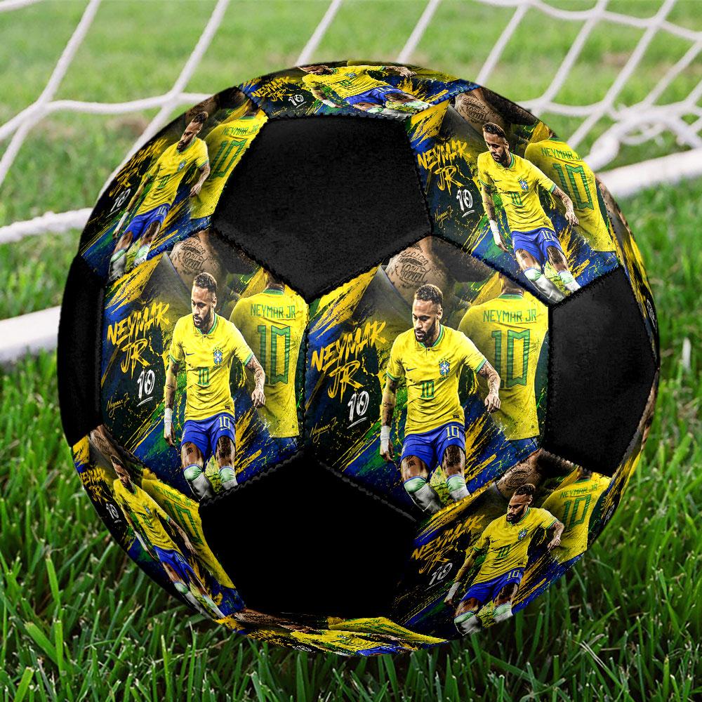 Neymar Soccer Ball Size 5 Colorful Machine Stitched PVC Competition Ready Durable High-Bounce