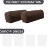 Arm Protector Covers 4 Adhesive Grip Set Fashionable Black PU Waterproofie Sofa Armrest Sleeve For Indoor Furniture Care