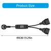Heavy Duty Power Extension Cord Male to Double Female 4.8mm to 4.8mm Power Extension Cord Cable with Switching for Electronic