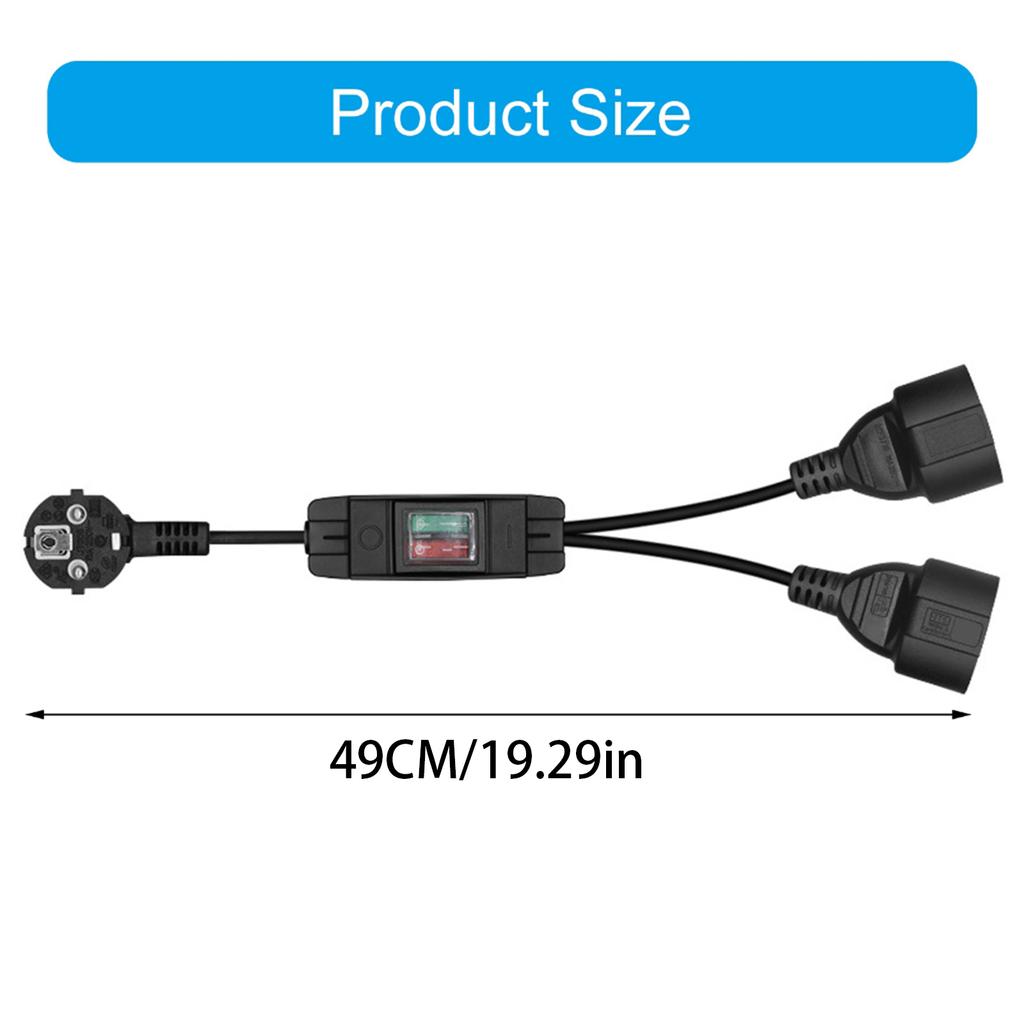 Heavy Duty Power Extension Cord Male to Double Female 4.8mm to 4.8mm Power Extension Cord Cable with Switching for Electronic