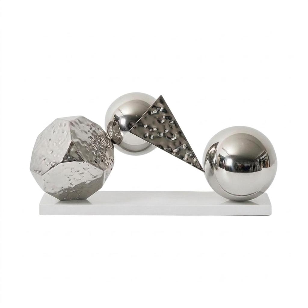 Geometric Sculpture Abstract Decorative Stainless Steel Desktop