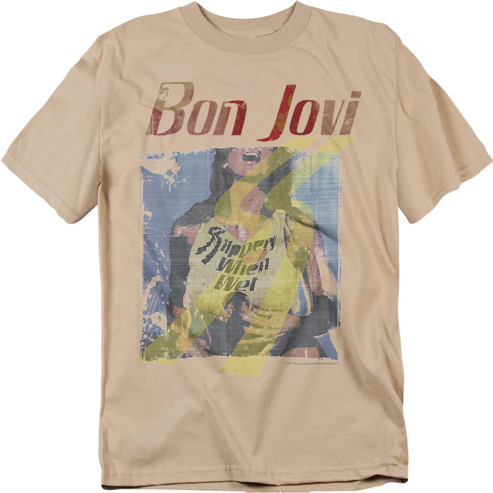Bon Jovi Unisex Adult Slippery When Wet T-Shirt