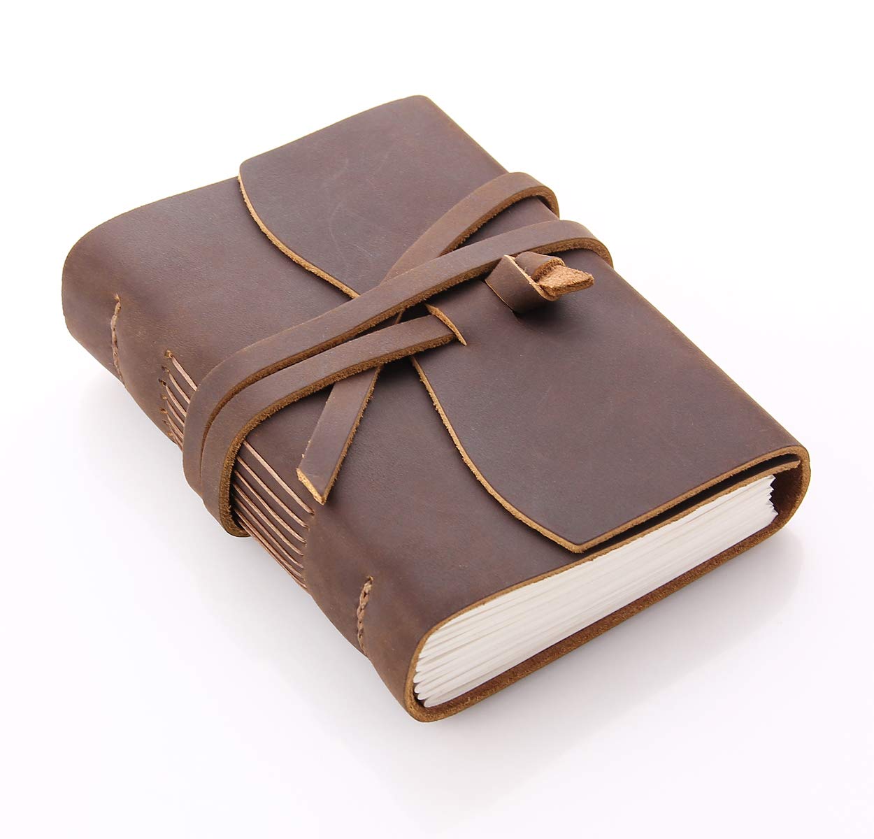 

CEETOL Genuine Leather Travel Notebook, Handmade Planner, Planner, with Premium Leather Cover (Brown, Medium (13*9.5*2.5cm))