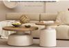 Round Cream Iron Art Coffee Table for Small Apartments - Simple, Modern Living Room Style