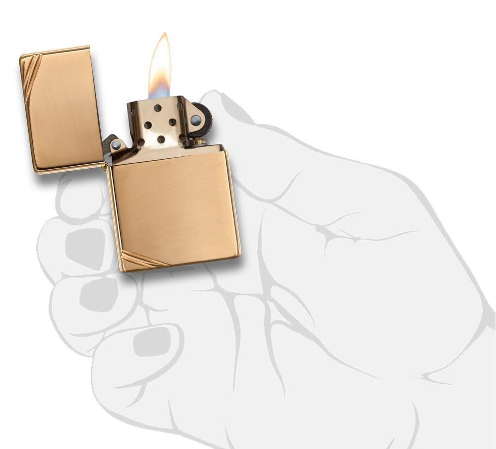 ZIPPO Flat 270 Brass Polished Official Import Lighter, Plain, Top, Series, Finish,