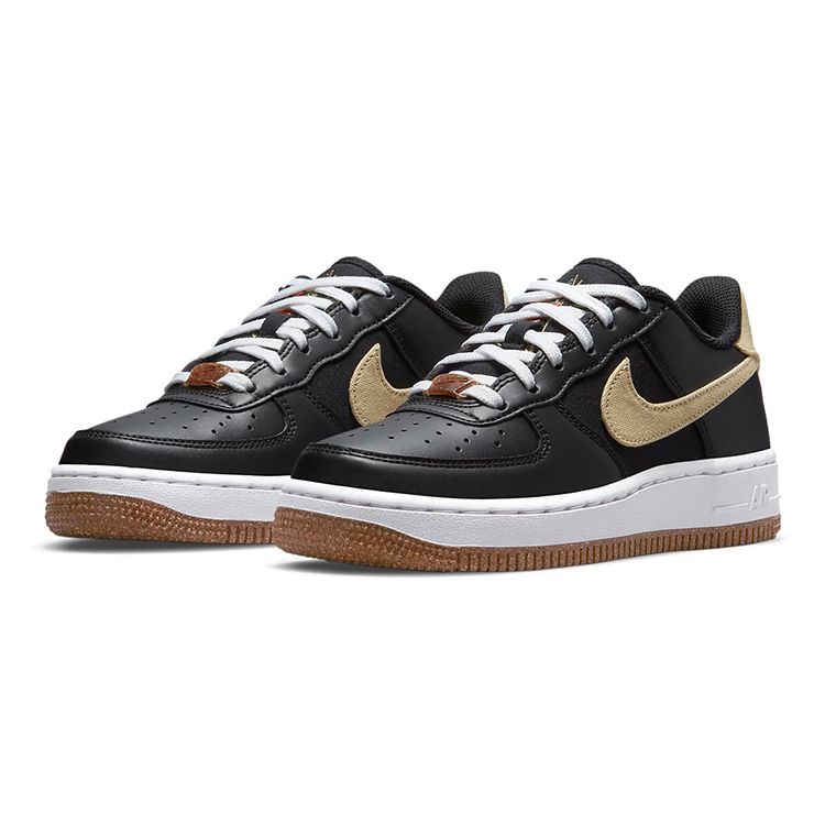 Nike Air Force 1 LV8 GS Pomegranate Kids Sneakers Black White Solar-Flare DA3093-001