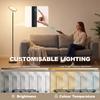 Uplighter Floor Lamp with Tuya App and Music Sync, Standing Lamp with Adjustable Head for Living Room Bedroom, Black