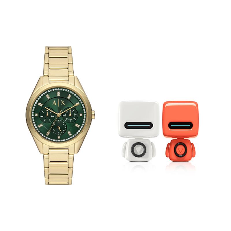 ARMANI EXCHANGEAE Wrist Watch Quartz Movement Stainless Steel Strap Green Dial Women s Watch AX5661 Gold