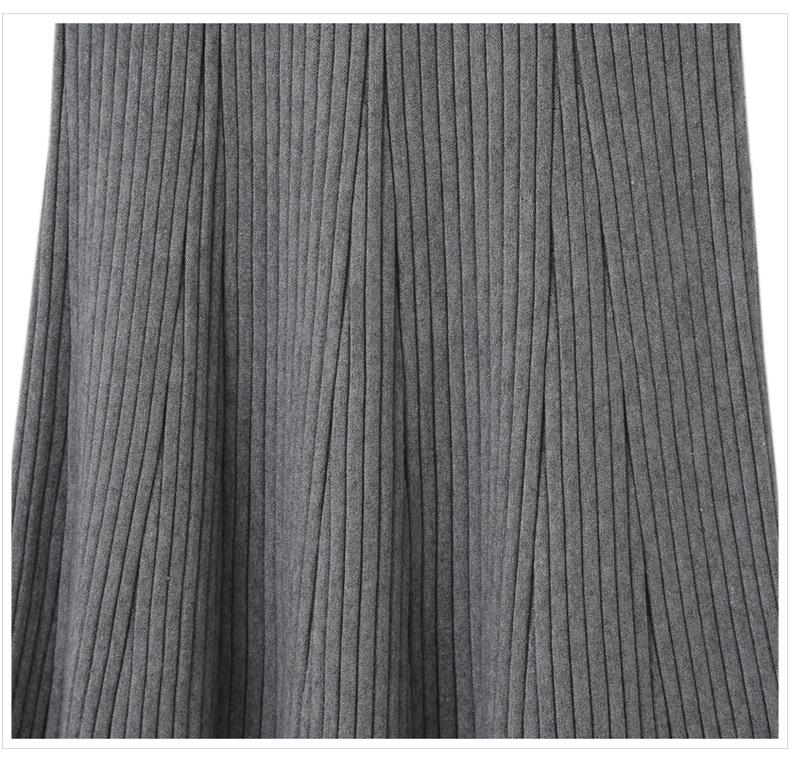 Hong Kong Style High-Waist Knitted Pleated Skirt for Women - Slim, Thick, Autumn & Winter Wear, Supports Up to 200 Pounds