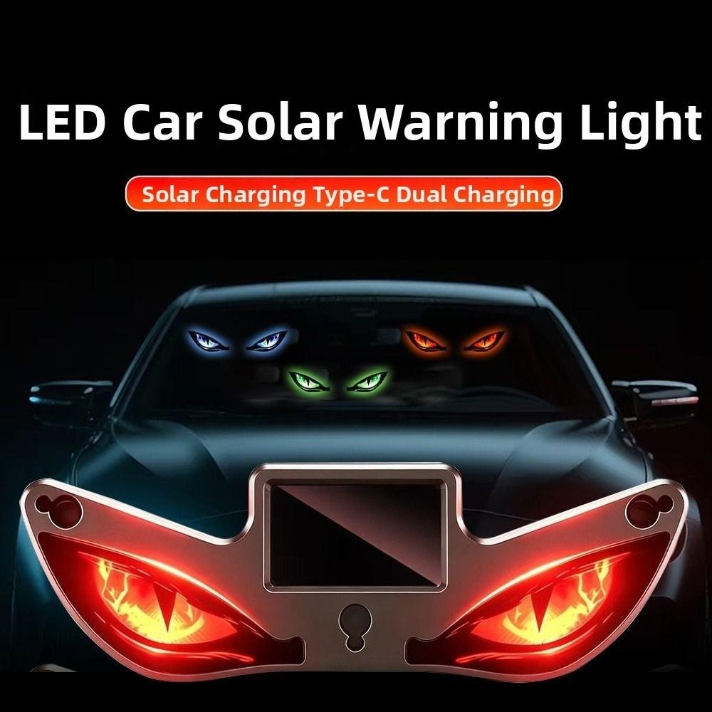 Suction Cup Installation Solar Warning Light Creative Rear Window Light Universal