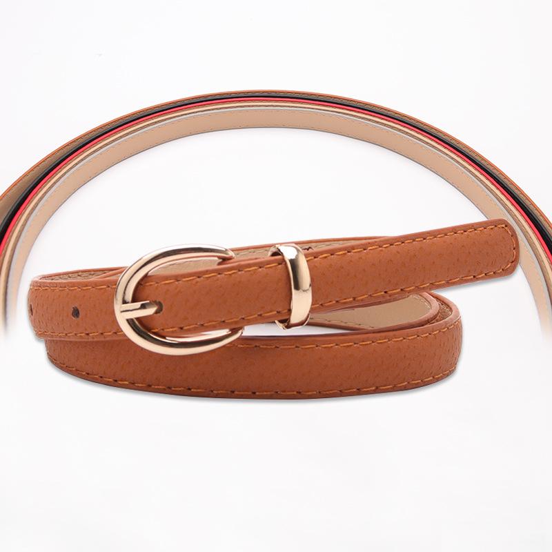 Women's Thin Belt Versatile Fashion Belt for Women 1.4 Wide Imitation Pig Leather Decorative Belt Black Student Belt