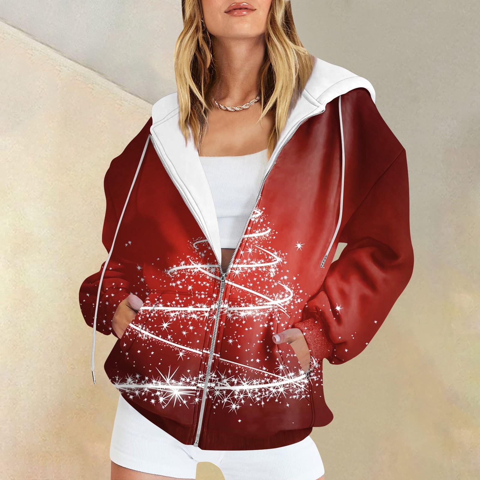 

Женские повседневные модные пуловеры с длинными рукавами и принтом, толстовки на молнии, пальто S киноварь