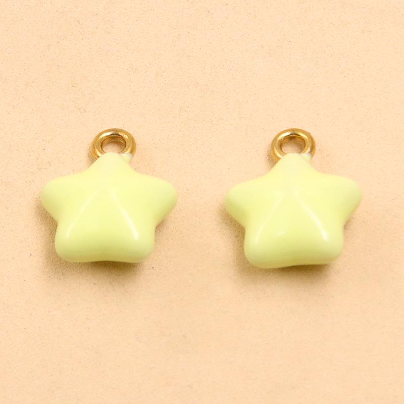 Gold Enamel Stainless Steel Ice Cream Star DIY Jewelry Accessories