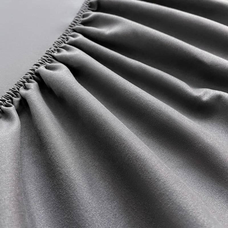 High Quality Fitted Sheet Multiple Colors Super Soft and Breathable Mattress Covers Protector Sofa Cover Single/Double Bed Sheet Solid Color Bed Cover