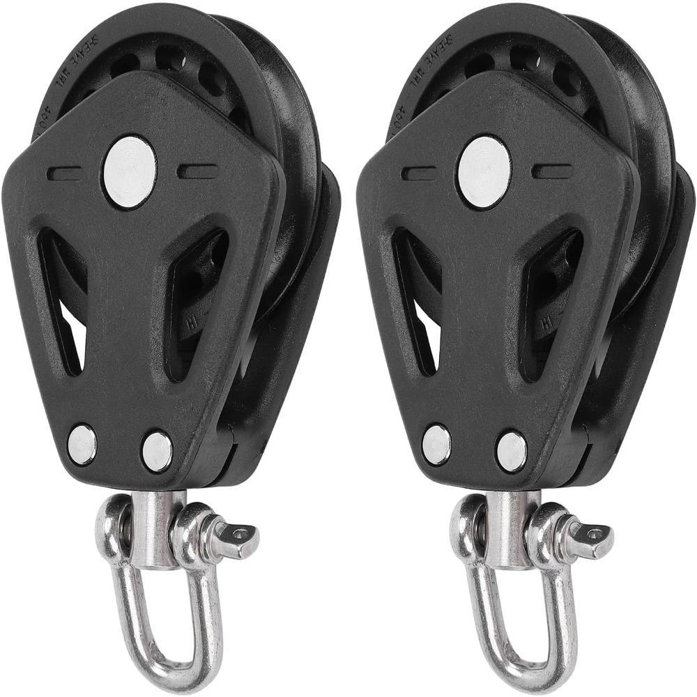 Durable Marine Pulley Black Low Friction Pulley Heavy Duty Pulley Canoe Marine Hardware Swap