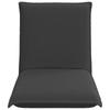 Adjustable Floor Footstool Dark Grey Sheepskin Fabric
