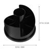 Black Rotatable Pen Holder Large Plastic Pencil Container Desk Organizer for Home Office Adult Student Stationery Holder