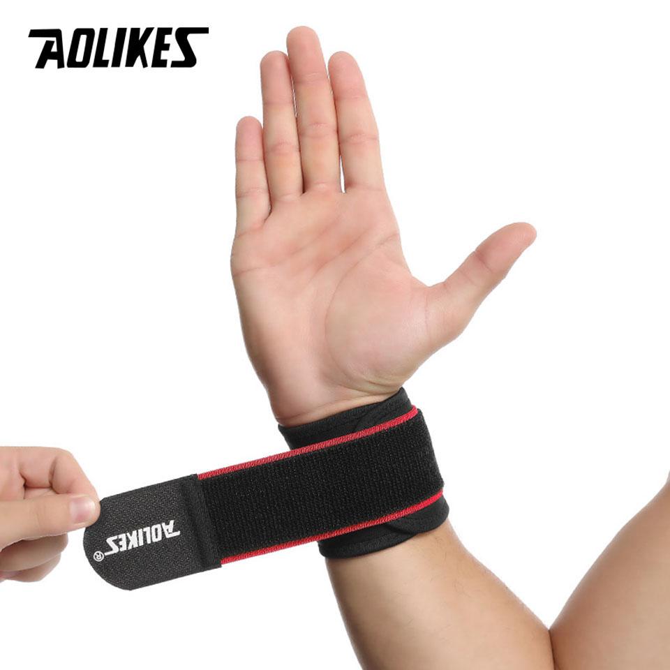 Aolikes 1Pcs Adjustable Sport Wristband Wrist Brace Wrap Bandage Support Band Gym Strap Safety Sports Wrist Protector Hand Bands