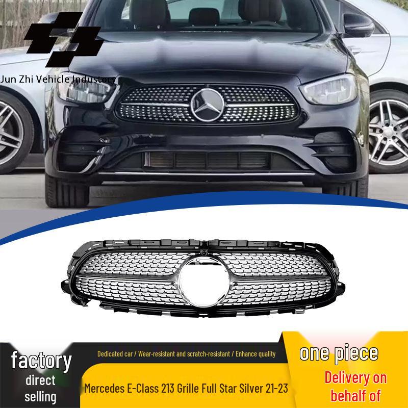 Diamond Silver Front Grille Replacement for 2021-2023 Mercedes-Benz E-Class W213