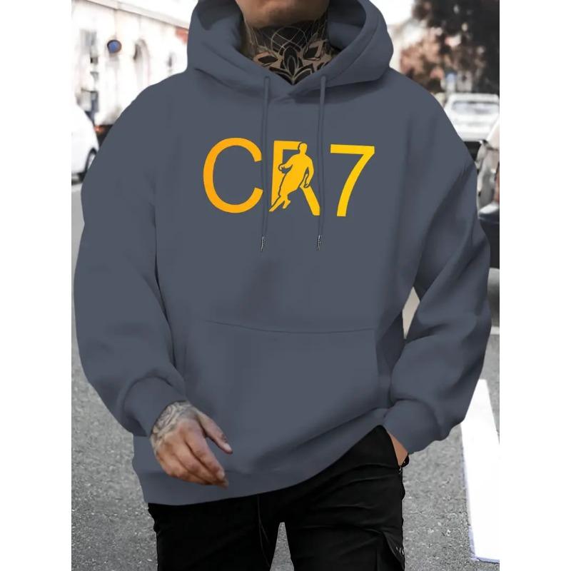 CR7 print for Christmas sports, men's casual and comfortable hooded sweatshirt, fashionable long sleeved hooded sweatshirt, autu