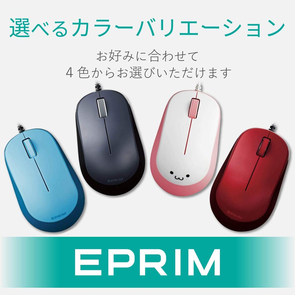 ELECOM Mouse Wired M Size 3 Buttons BlueLED EPRIM Black M-Y8UBXBK