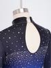 Kids Girls Asymmetrical Rhinestone Ballet Dance Leotard Sheer Mesh Gymnastics Jumpsuit Full Body Suit Figure Skating Dancewear