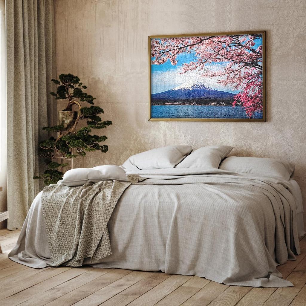 MISITU Jigsaw Cherry Stylish Cherry Blossoms and Fuji x 70 1000-Piece Puzzle, Landscape, Blossoms, Mt. Fuji, Mountains, Flowers, Nature, Gift,