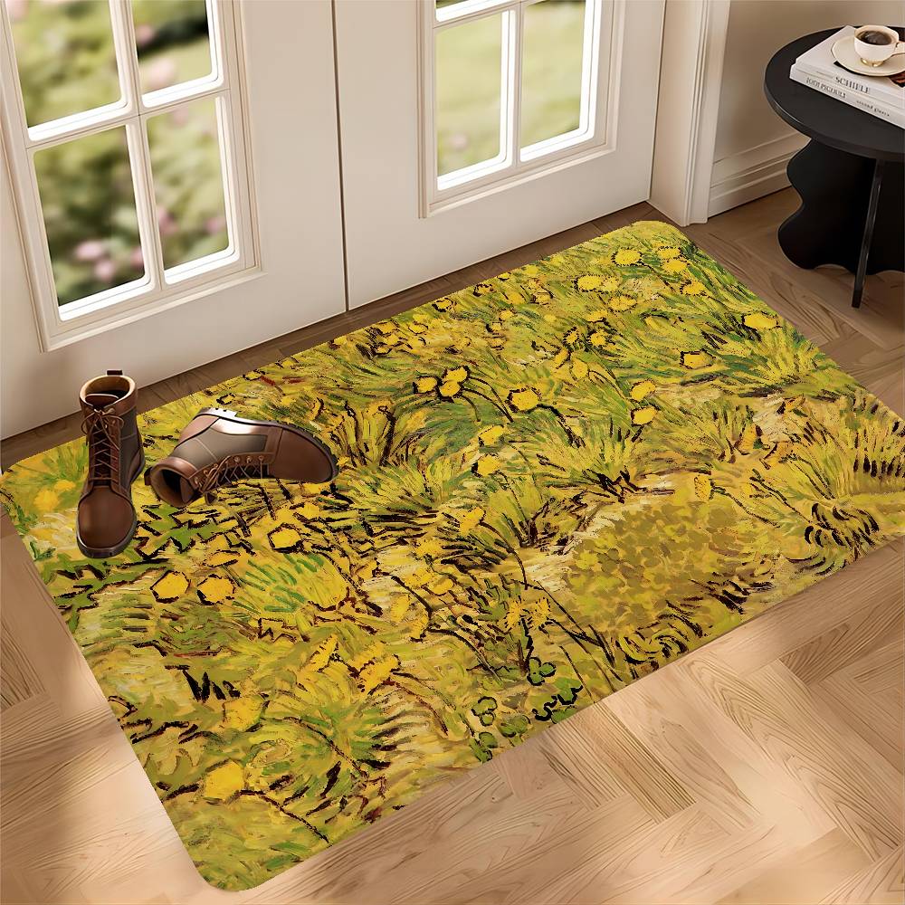 

Starry Night Van Gogh Art Room Mats Nordic Style Home Doormat Bathroom-Toilet Mats Bedroom Hotel Decor Mat 50x80cm