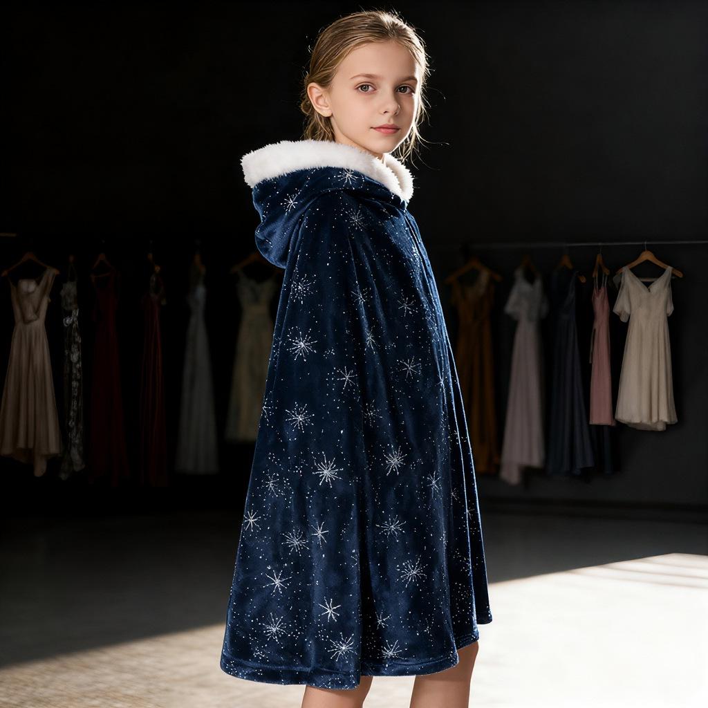 Fleecegefüttertes Eisköniginnenkleid für Mädchen - Winter, Halloween & Weihnachten