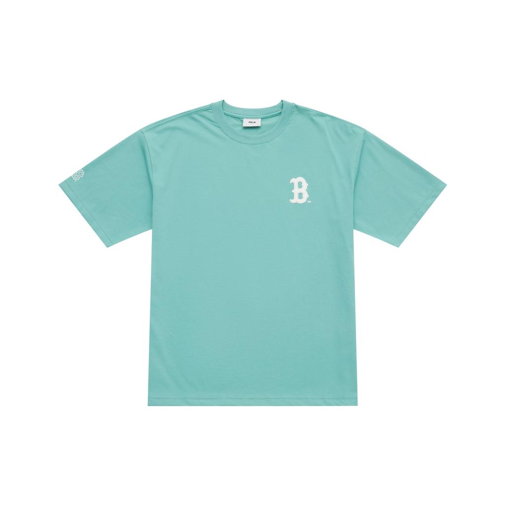 New MLB Boston Red Sox Basic Collection SS25 T Shirt Unisex Heather Gray Mint Green 3ATSB0753-43MTM