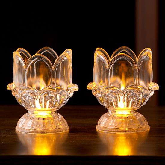 Berrak Lotus LED Mum Işığı Elektrikli Alevsiz Simülasyon Mum Ev Yatak Odası Yıldönümü Düğün Noel Partisi Dekorasyonu