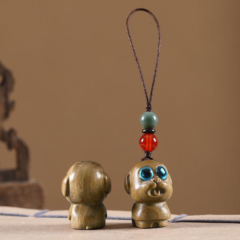 Auspicious Green Sandalwood Dragon Zodiac Cartoon Keychain & Universal Phone Lanyard