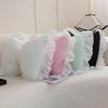 Bow-shaped Pillow Ruffle Lace Plush Throw Pillow High Elasticity Decorative Pillow for Bed Couch Car Seat Companion Pillows