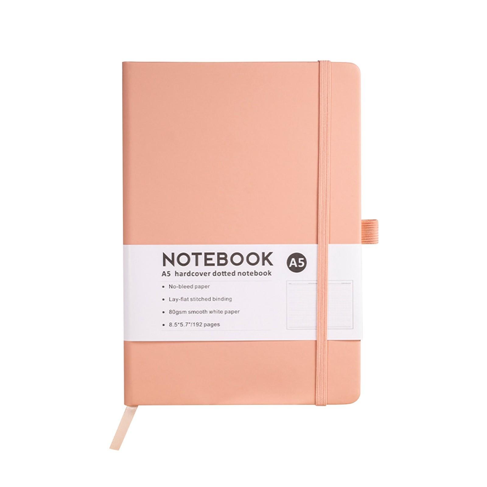 

Бизнес-блокнот формата А5 из искусственной кожи с эластичной лентой и прямыми узорчатыми страницами, подходит для личных дневников розовый