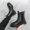 Large Size Chelsea Boots High Top Niu Leather British Wind Boots Thin Martin Boots Tide Spring and Autumn Boots