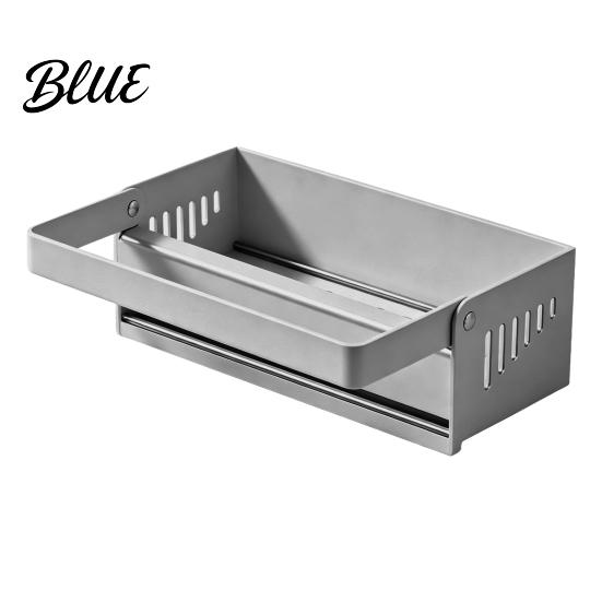 Kitchen Sink Cleaning Tool Storage Rack with Foldable Towel Rack Durable Carbon Steel Tray Suction Bar Holder Cup Fixation Sloped Drainage