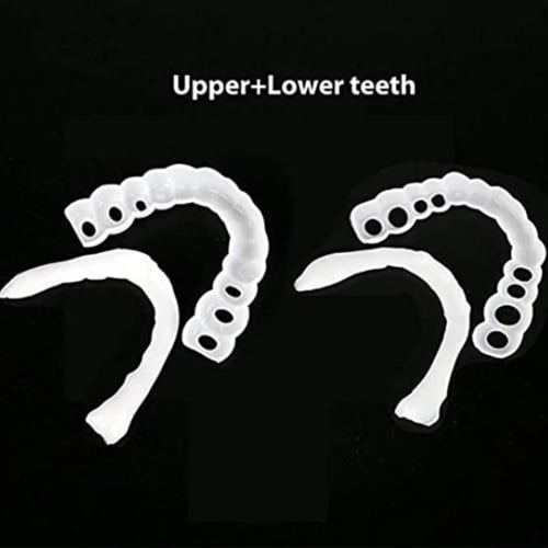 Two sets of simple dentures, artificial teeth, DIY temporary restoration dentures, easy to wear, instant dentures, adhesive for men and women, instant