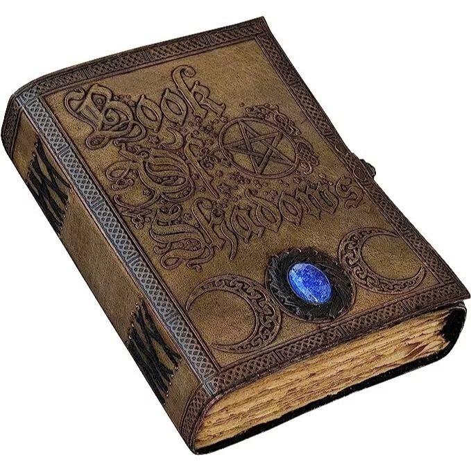 Book Of Shadows Leather Grimoire Leather Journal Magisk bok Celtic journal