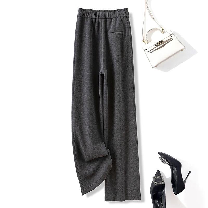 Women's Elastic Waist Solid Wide-Leg Casual Pants
