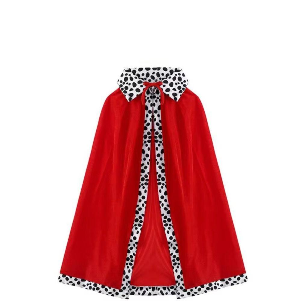 Red Velvet Adult Kids Prince Robe 80/90/130/150cm Cosplay Dress Up  for Parent-child Activity