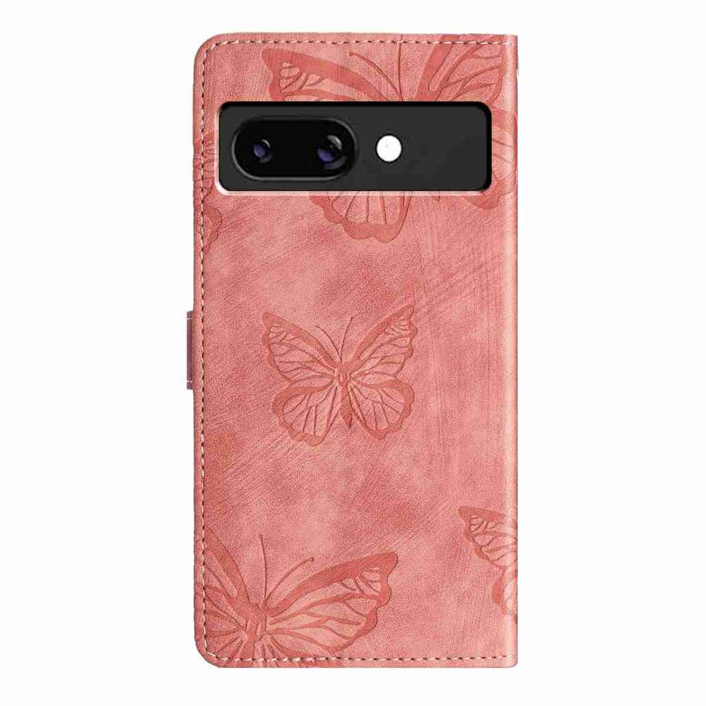 For Google Pixel 6 /Pixel 7 /Pixel 8 /Pixel 9 /Pixel 10 series...Faux Leather Wallet Case with Butterfly Design,Card Slots & Shockproof Protection