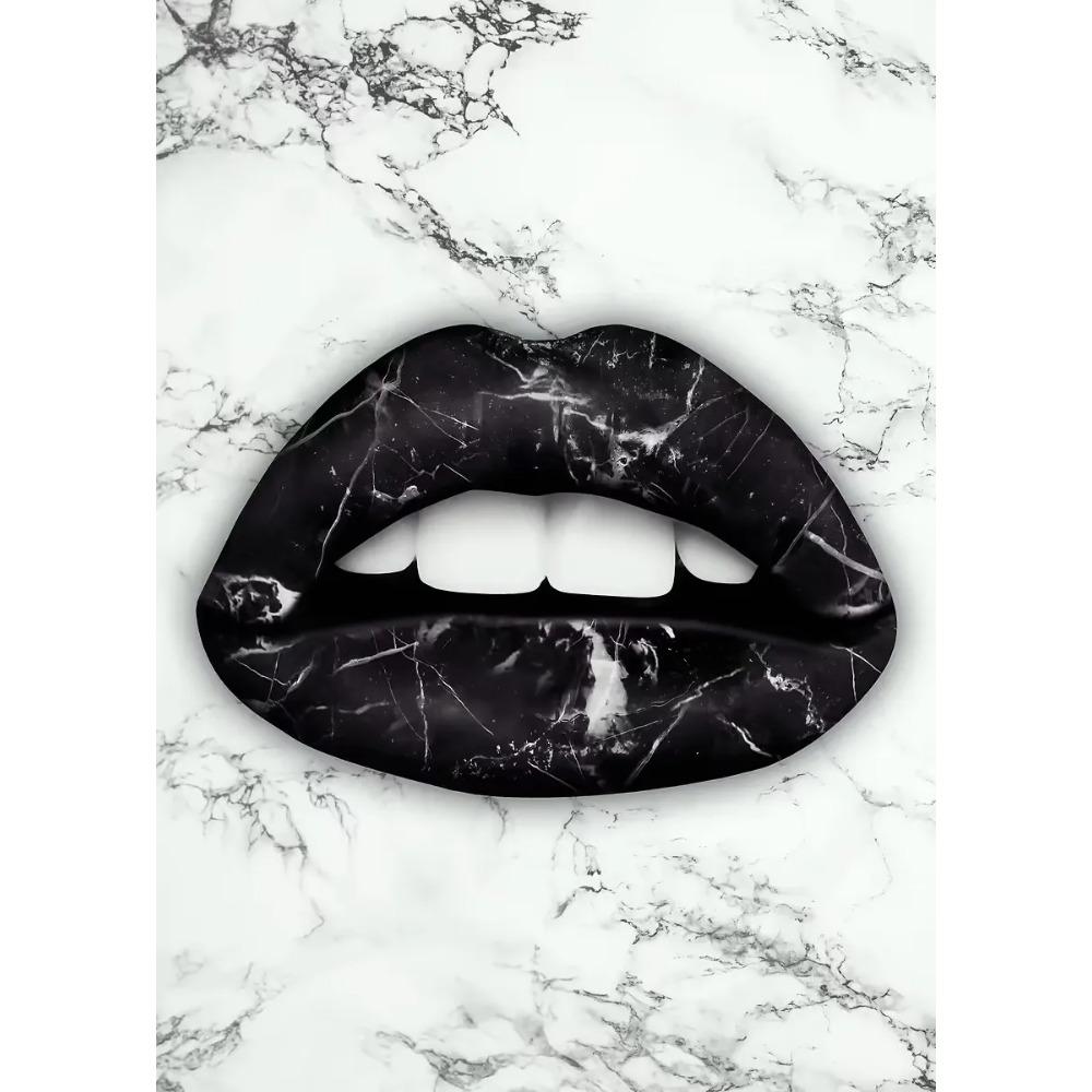 Luxury Modern Golden Lips Money Flower Poster Print Abstract Canvas Painting Wall Minimalist Art for Living Room Home Decoration