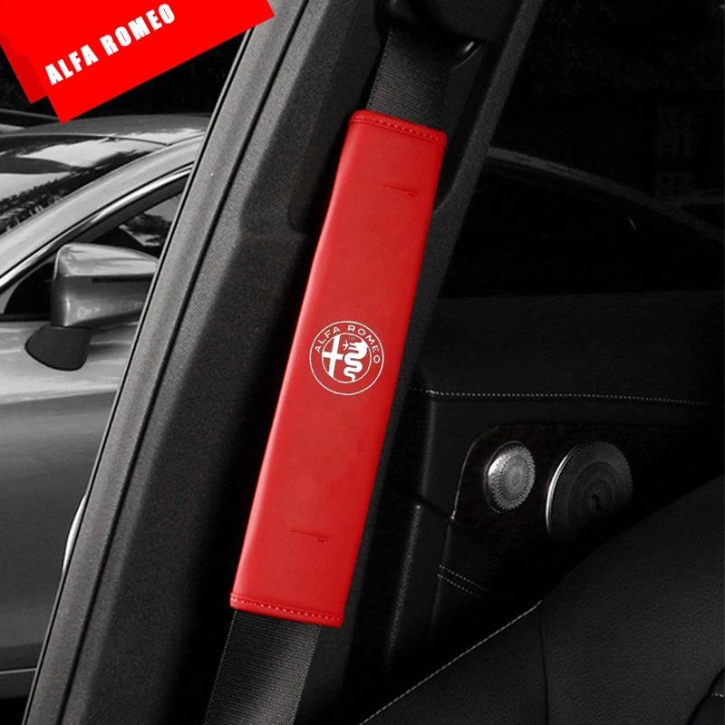 Car Seat Belt Shoulder Pads Interior Accessories for Alfa Romeo Emblem 156 159 Mito Giulia GT Brera Spider Giulietta 147gt 166