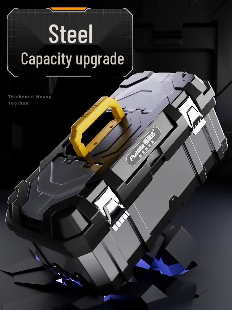 Three-Layer Folding Industrial Grade Stainless Steel Multifunctional Toolbox for Home & Vehicle